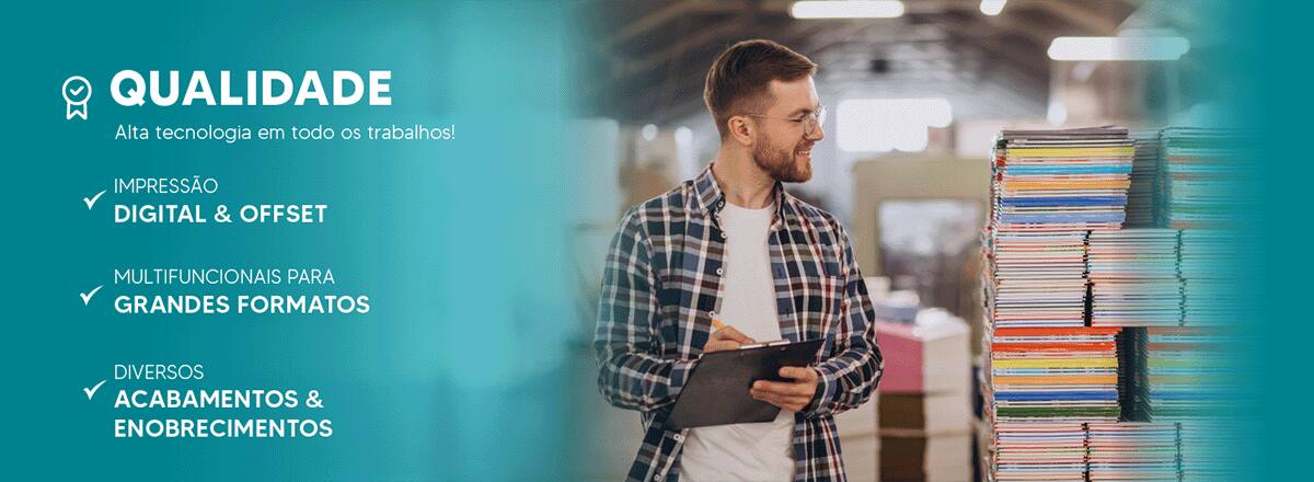 Impressão digital e offset, Multifuncionais para grandes formatos, diversos tipos de acabamento e enobrecimentos