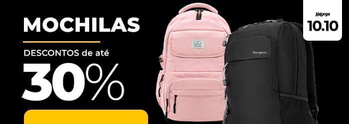 Mochilas com até 30% OFF