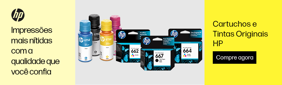 Impressões mais nítidas com a qualidade que você confia, Cartuchos e Tintas HP