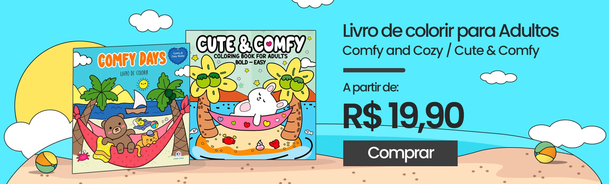 Livro de Colorir - Comfy and Cozy / Cute & Comfy