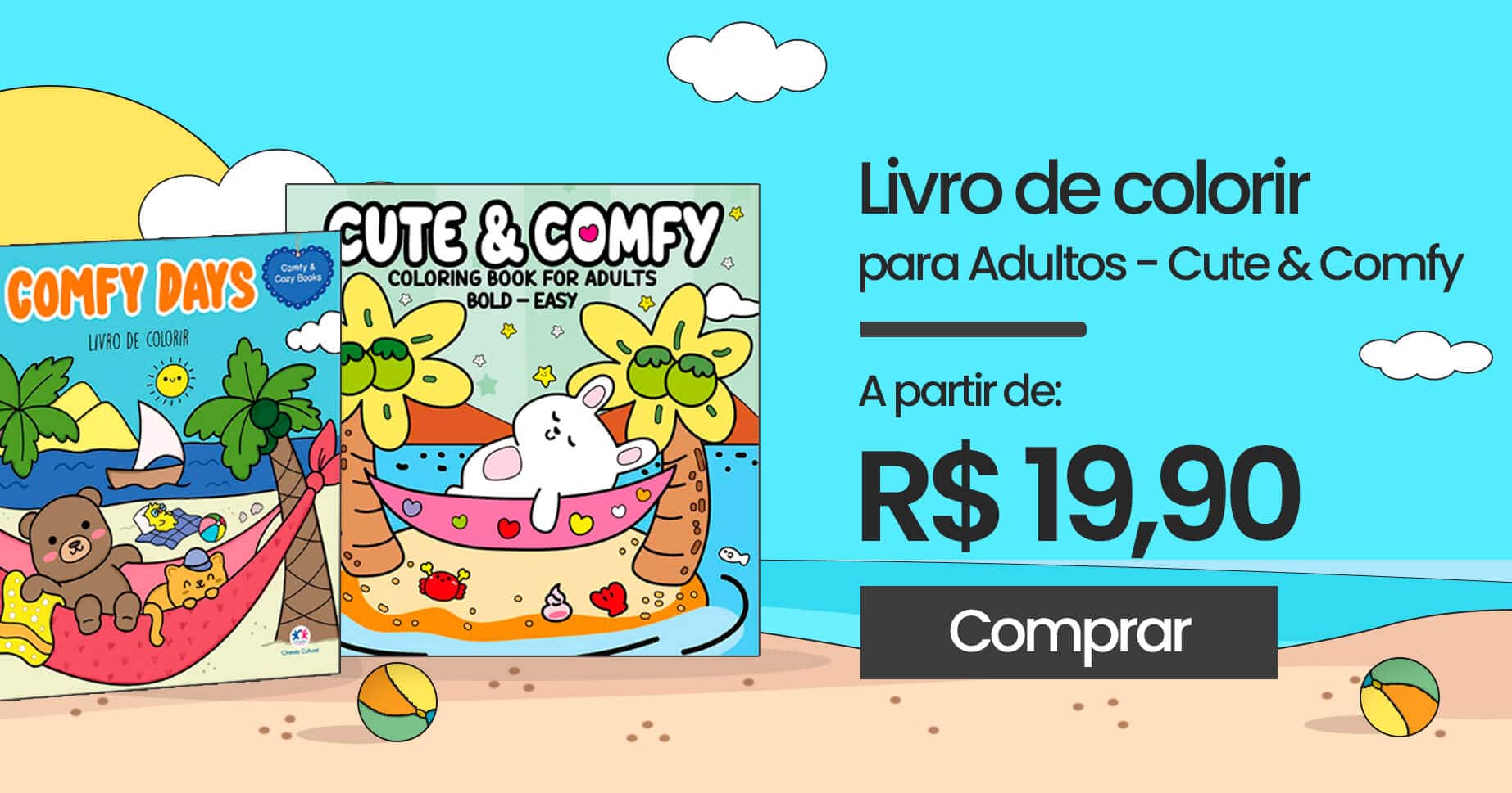 Livro de Colorir - Comfy and Cozy / Cute & Comfy