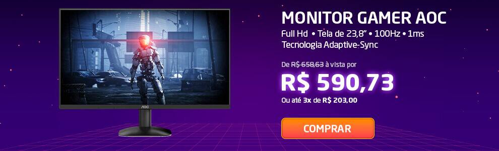 Monitor Gamer LED, Full HD, Tela de 23,8 polegadas, 100Hz, 1ms, HDMI, VGA, 24B35HM2, AOC - CX 1 UN