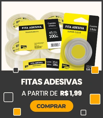 Fitas adesivas com até 20% de desconto