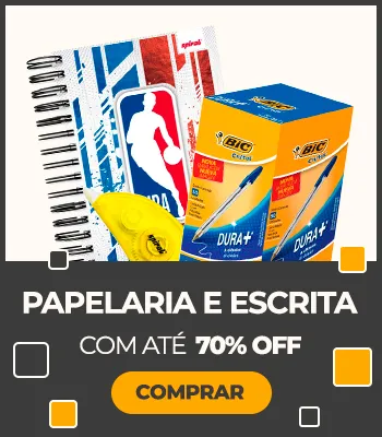 Papelaria e Escrita com até 70% OFF