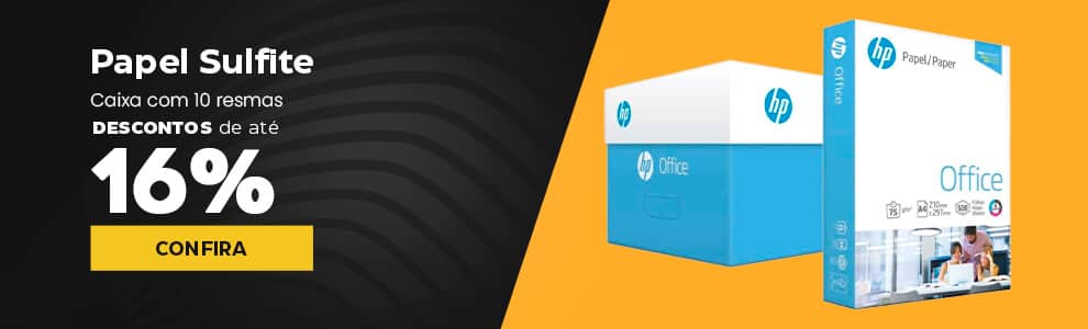 Papel Sulfite A4, 75g, 210mmx297mm, Caixa com 10 resmas - 5000 Folhas, HP Office