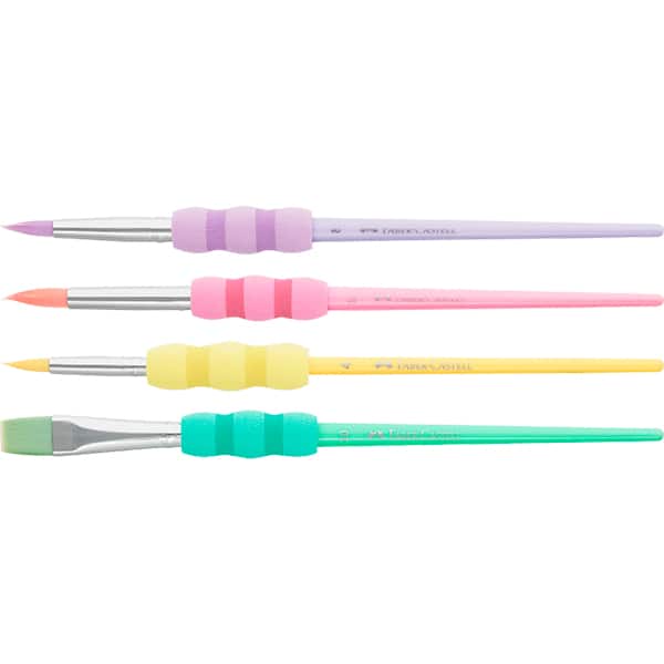 Kit para pintura Soft Touch, 4 Pincéis pasteis, Faber-Castell - BT 1 UN