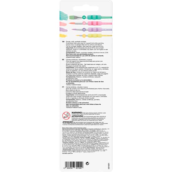 Kit para pintura Soft Touch, 4 Pincéis pasteis, Faber-Castell - BT 1 UN