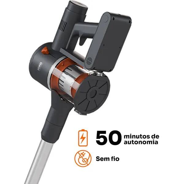 Aspirador de Pó Sem Fio Mallory Power Clean Pro 2 em 1: Pisos Lisos e Tapetes, 600ml, 127v, B94800540, Mallory - CX 1 UN