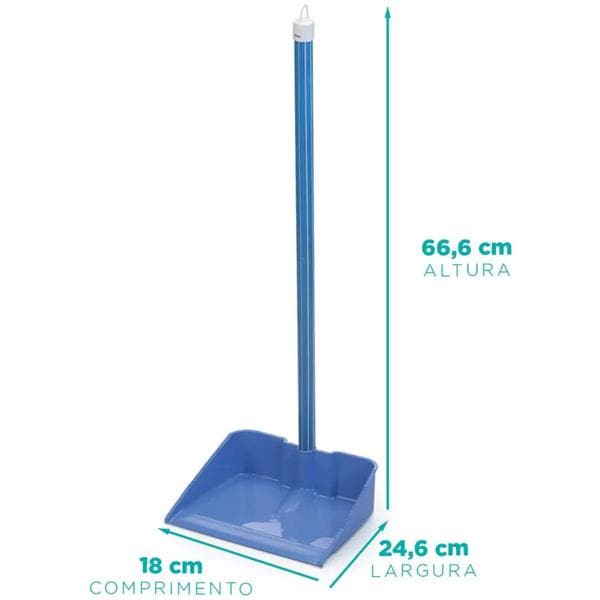 Pá de lixo com cabo azul, 172.006.017, Nitronplast - 1 UN