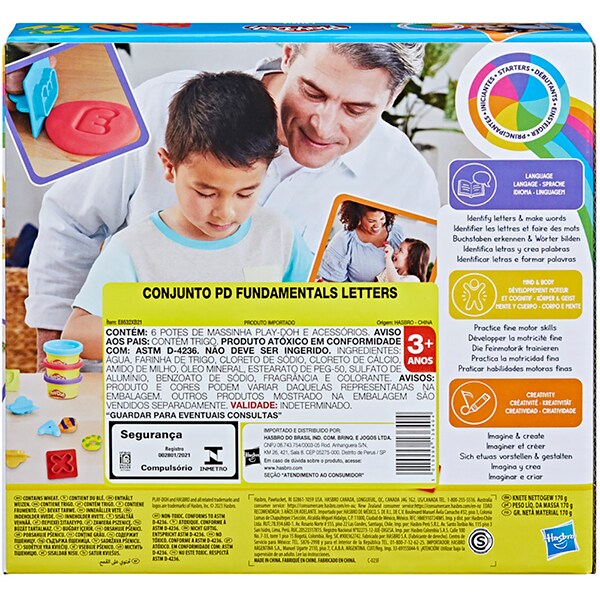 Massa de modelar Play-Doh, Letras, E8532, Hasbro - CX 1 UN