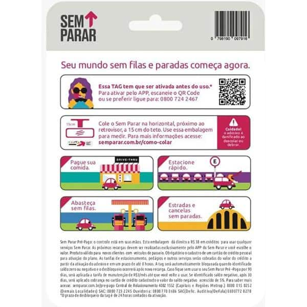 Sem Parar sticker pré pago Sem Parar EB 1 UN