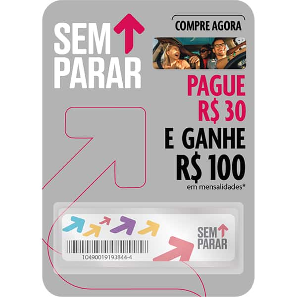 Sem Parar Sticker, Pague 30 e Ganhe 100, Sem Parar - 1 UN