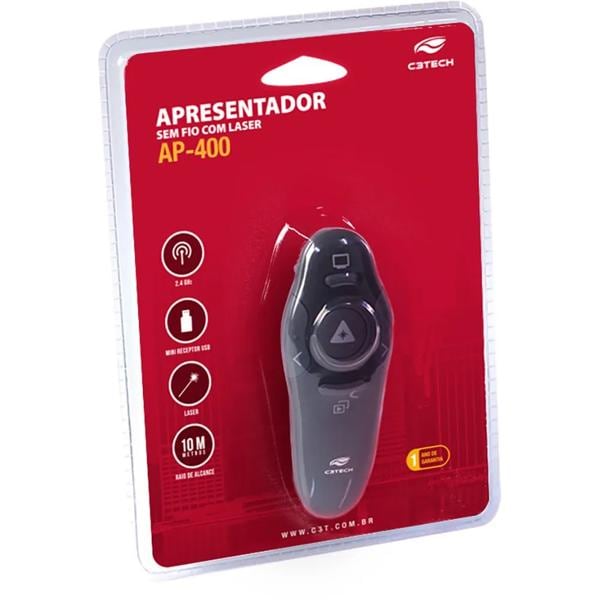 Apresentador sem fio preto AP400 4400400601 C3Tech BT 1 UN