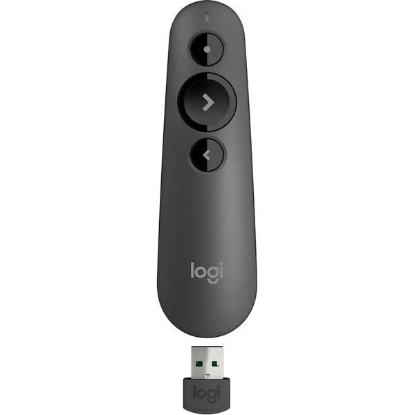 Apresentador sem fio Logitech R500s com Laser Pointer Vermelho, USB ou Bluetooth, Aplicativo para Personalização e Alertas e Pilha Inclusa BT 1 UN