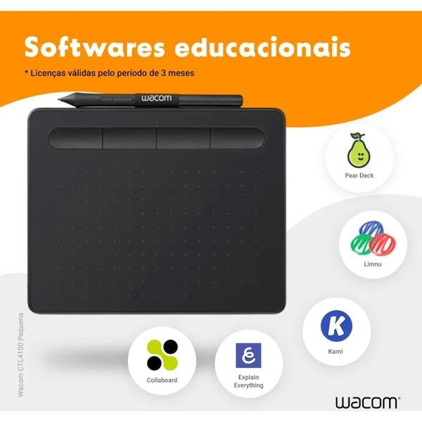 Mesa Digitalizadora Wacom Tablet Intuos Creative pequena, Preta, CTL4100, Wacom - CX 1 UN