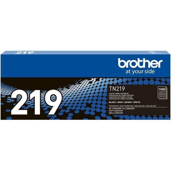 Cartucho de Toner TN219BKBR de rendimento padrão, Preto, Brother - CX 1 UN