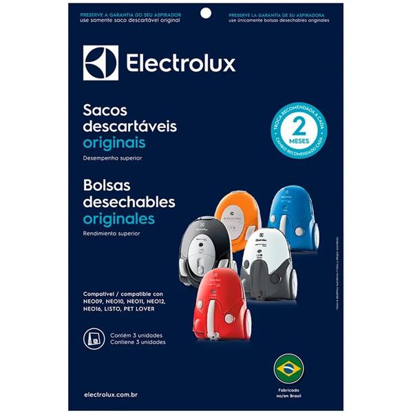 Saco descartável para aspirador de pó, SBENE, Electrolux - PT 3 UN