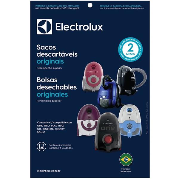 Saco descartável para aspirador de pó, SBEON, Electrolux - PT 3 UN