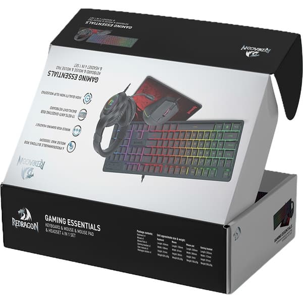 Kit Gamer Redragon 4-em-1, Teclado / Mouse / Headset / Mousepad, S166, Redragon - CX 1 UN Kit Gamer Redragon 4-em-1, Teclado / Mouse / Headset / Mousepad, S166, Redragon - CX 1 UN