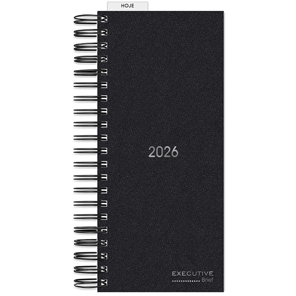 Agenda Comercial 2026, Brief Executive, Preto, 119mm x 275mm, 194 folhas, 2633446, Spiral Brf Ex - PT 1 UN