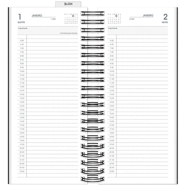 Agenda Comercial 2026, Brief Executive, Preto, 119mm x 275mm, 194 folhas, 2633446, Spiral Brf Ex - PT 1 UN