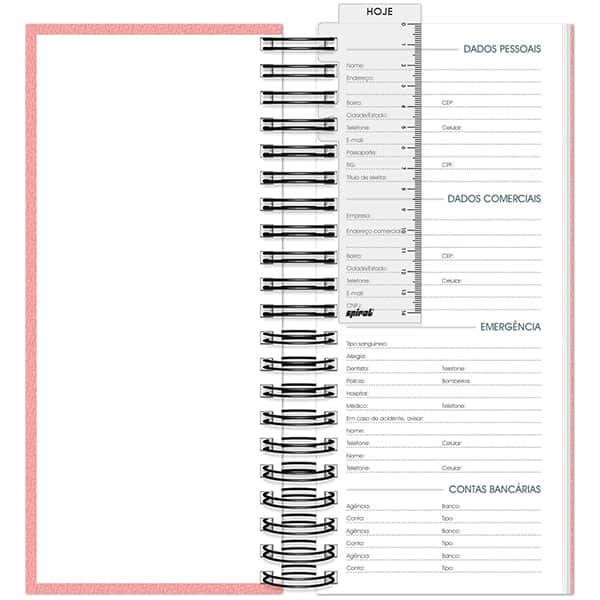 Agenda Comercial 2026, Brief Executive, Rosa, 119mm x 275mm, 194 folhas, 2633453, Spiral Brf Ex - PT 1 UN