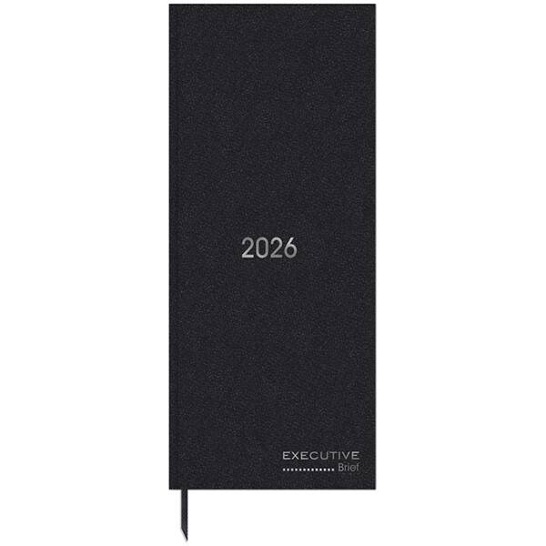 Agenda comercial 2026, Capa costurada, 110 x 250mm, Preta, 194 Folhas, 2633460, Spiral Brief Executive - PT 1 UN