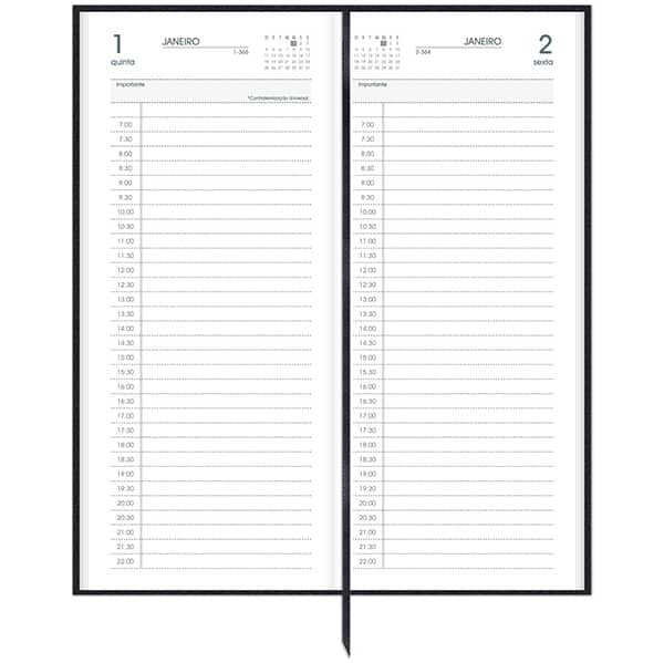 Agenda comercial 2026, Capa costurada, 110 x 250mm, Preta, 194 Folhas, 2633460, Spiral Brief Executive - PT 1 UN