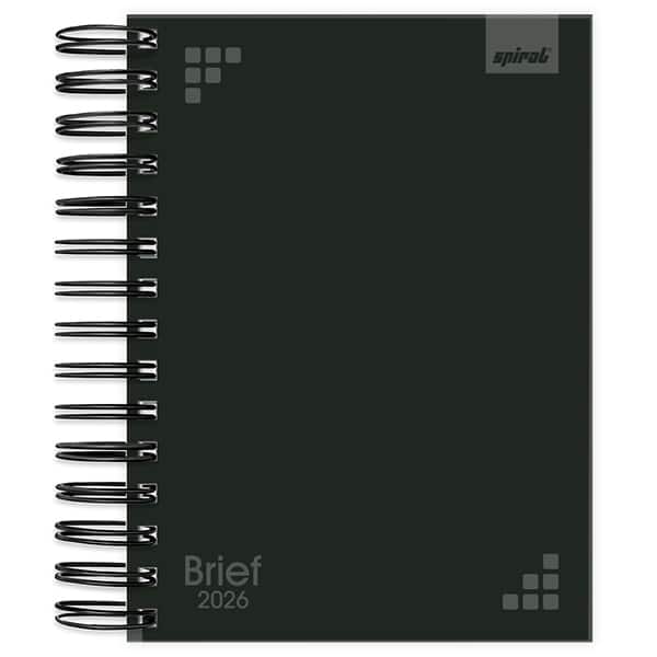 Agenda diária Brief preto 2026 2633569 Spiral Brf PT 1 UN