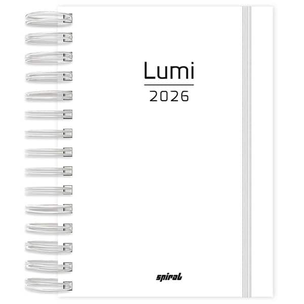 Agenda diária 2026, Soothing, Branco, 176 folhas, 2633620, Spiral Soot - PT 1 UN