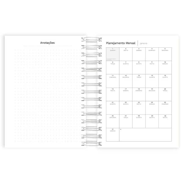 Agenda diária 2026, Soothing, Branco, 176 folhas, 2633620, Spiral Soot - PT 1 UN