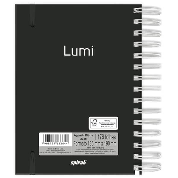 Agenda diária 2026, Soothing, Preto, 176 folhas, 2633644, Spiral Soot - PT 1 UN