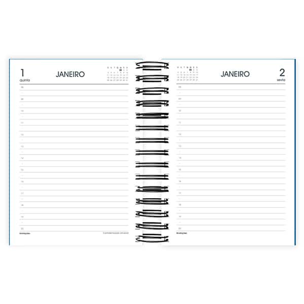 Agenda diária 2026, Brief Case, 176 folhas, Azul, 2633545, Spiral Brf - PT 1 UN