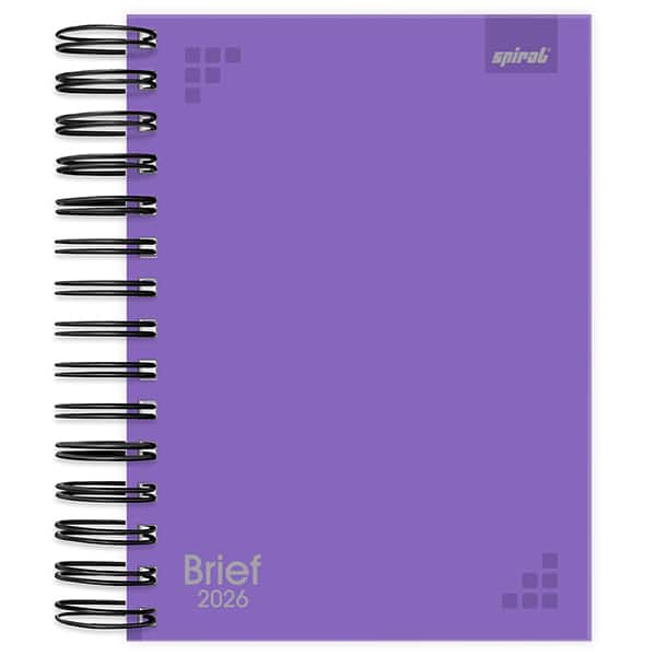 Agenda diária 2026, Brief Case, 176 folhas, Lilás, 2633552, Spiral Brf - PT 1 UN