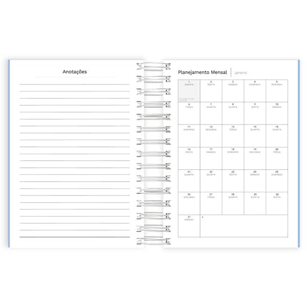 Agenda diária 2026, Soothing, Azul, 176 folhas, 2633682, Spiral Soot - PT 1 UN
