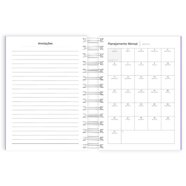 Agenda diária 2026, Soothing, lilás, 176 folhas, 2633699, Spiral Soot - PT 1 UN