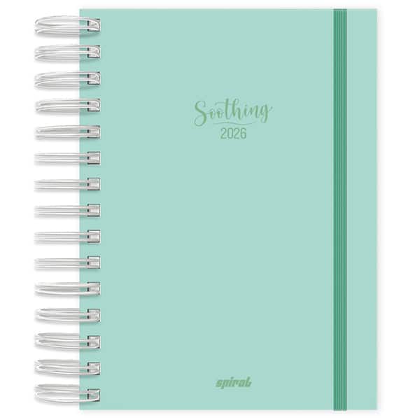 Agenda diária 2026, Soothing, Verde, 176 folhas, 2633712, Spiral Soot - PT 1 UN