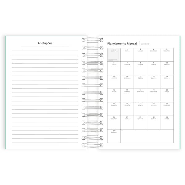 Agenda diária 2026, Soothing, Verde, 176 folhas, 2633712, Spiral Soot - PT 1 UN