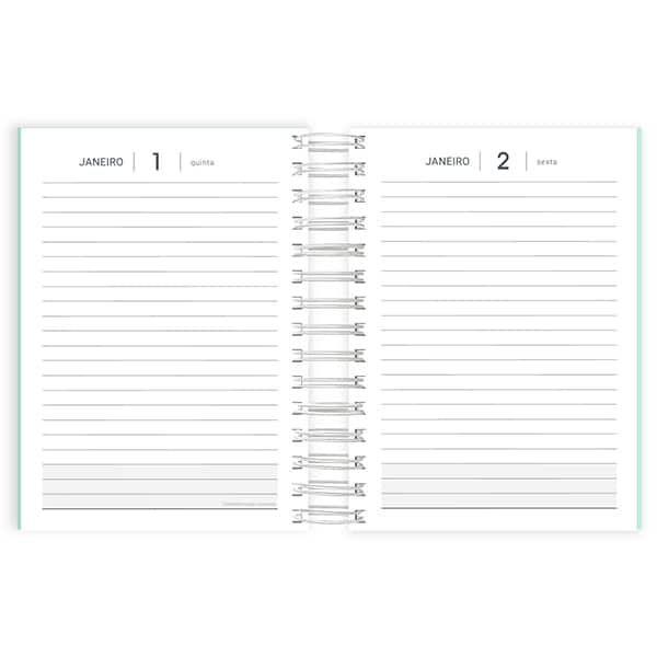 Agenda diária 2026, Soothing, Verde, 176 folhas, 2633712, Spiral Soot - PT 1 UN