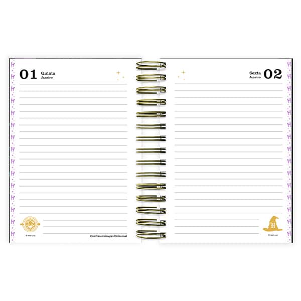 Agenda diária 2026, Harry Potter Hogwarts, 176 folhas, 2635358, Spiral Hpt - PT 1 UN