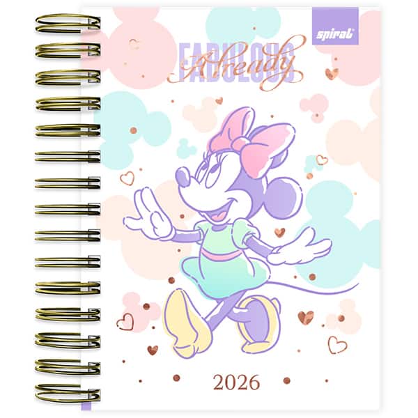 Agenda diária Minnie Style 2026 2635402 Spiral Mis PT 1 UN