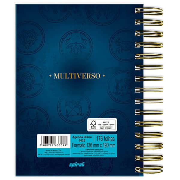 Agenda diária Multiverso 2026 2635099 Spiral Mlt PT 1 UN
