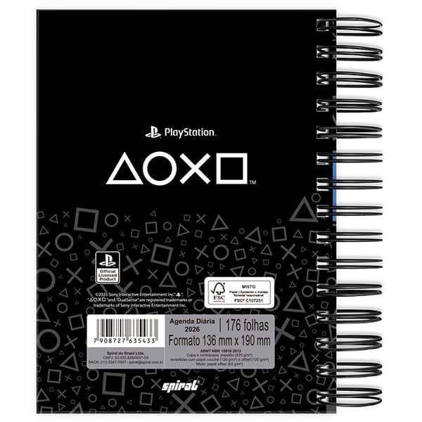 Agenda diária Playstation 2026 2635433 Spiral Ps PT 1 UN