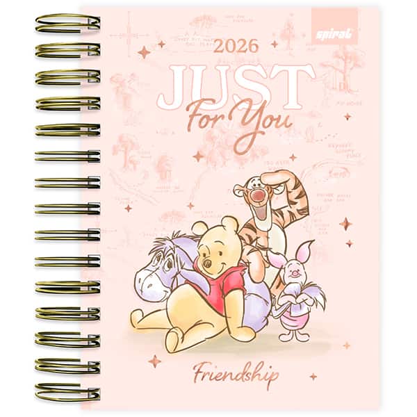 Agenda diária 2026, Ursinho Pooh, 176 folhas, 2635440, Spiral Pooh - PT 1 UN