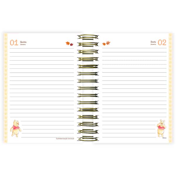 Agenda diária 2026, Ursinho Pooh, 176 folhas, 2635440, Spiral Pooh - PT 1 UN