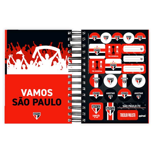 Agenda diária 2026, São Paulo FC, 176 folhas, 2636225, Spiral SPFC - PT 1 UN