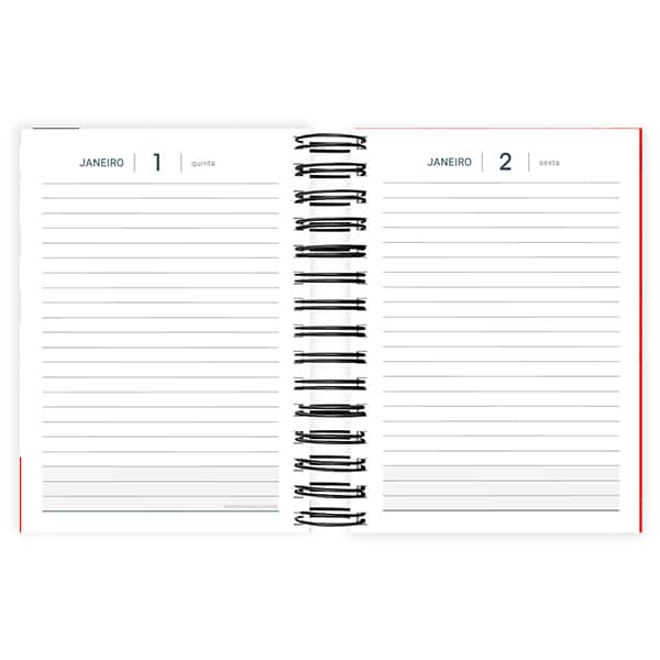 Agenda diária 2026, São Paulo FC, 176 folhas, 2636225, Spiral SPFC - PT 1 UN