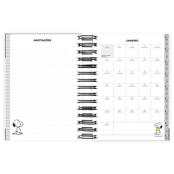Agenda diária Snoopy 2026 2635488 Spiral Sno PT 1 UN