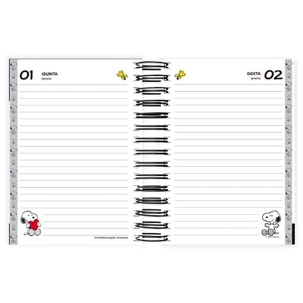 Agenda diária Snoopy 2026 2635488 Spiral Sno PT 1 UN