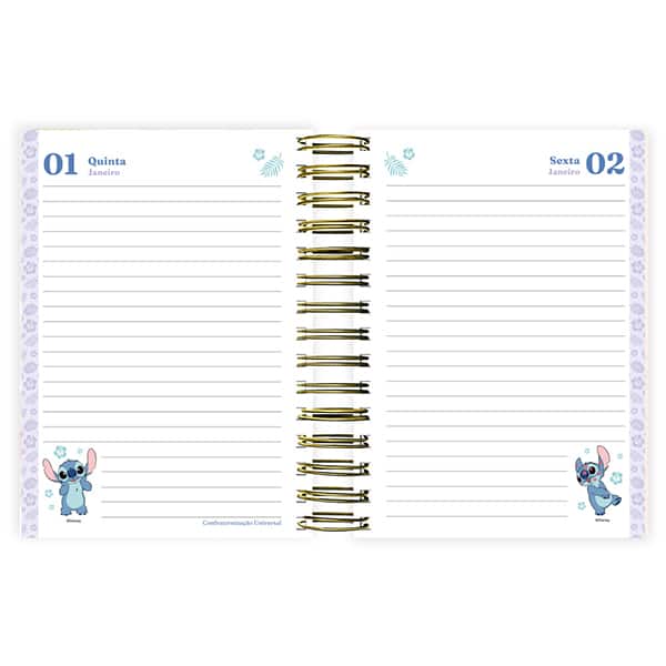 Agenda diária 2026, Stitch, 176 folhas, 2635495, Spiral Ds - PT 1 UN
